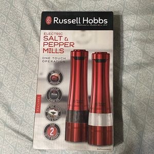 Russell Hobbs Electric Salt & Pepper Mill Set Red